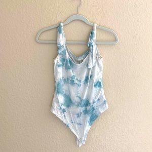 SOLD Sky Blue Tie Dye Bodysuit by Final Touch (M)